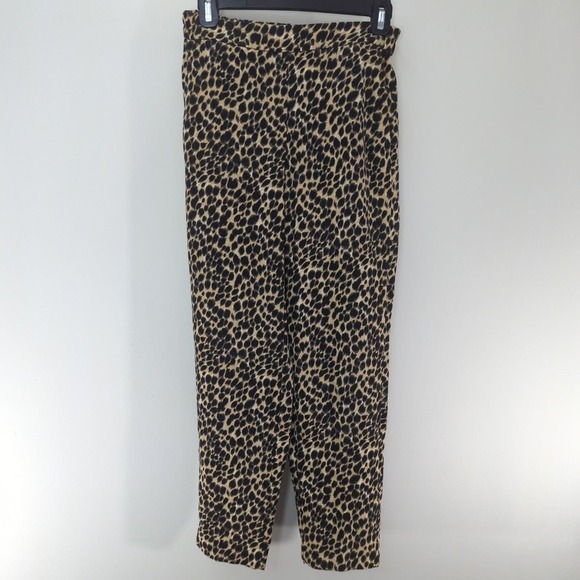 J. Crew Jamie Pants Leopard Print Pull on High Waisted Sz.0 - Picture 1 of 10